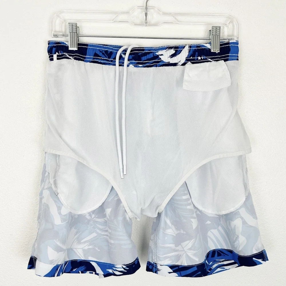 Calvin Klein Men's Swim Trunks Blue Tropical Small